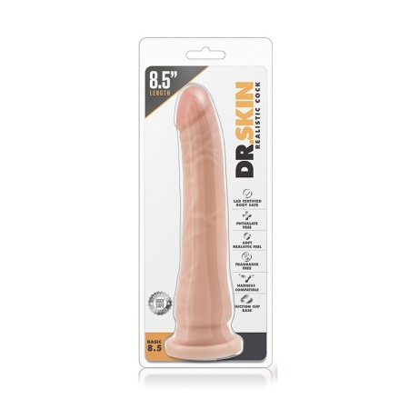 Dildo realistyczne DR. SKIN BASIC 8.5 Beige z przyssawką, 21,5 cm, PVC - 2