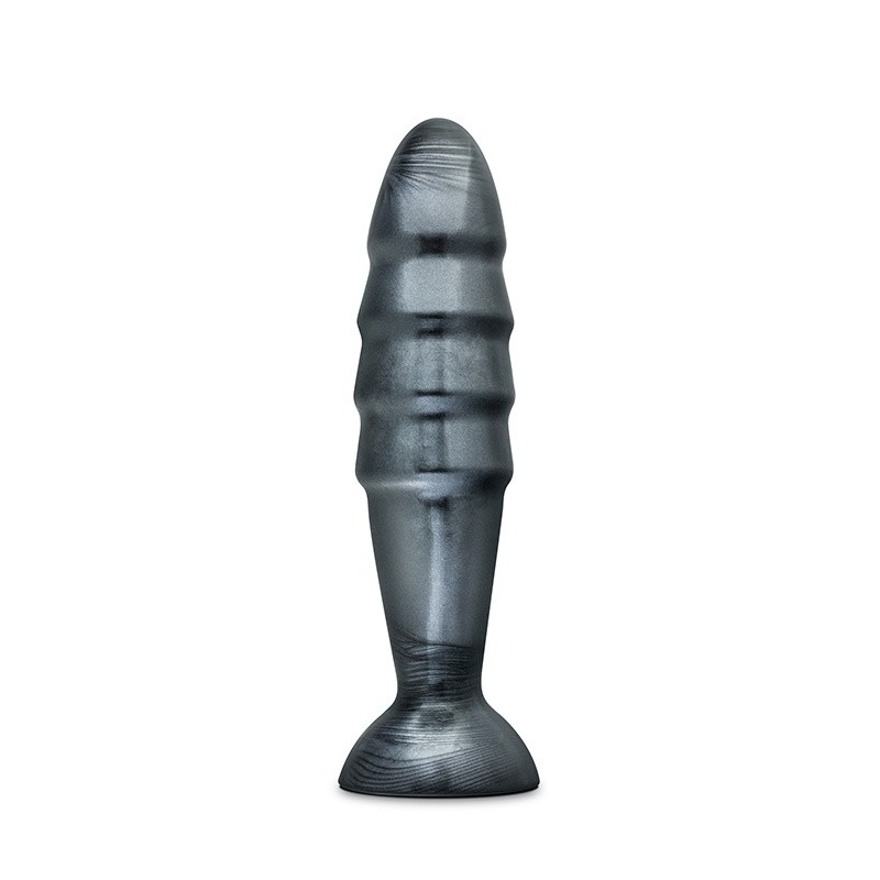 Jet Destructor Carbon Metallic Black - wtyczka analna z przyssawką i rowkami, 27,3 cm - 1