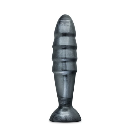 Jet Destructor Carbon Metallic Black - wtyczka analna z przyssawką i rowkami, 27,3 cm - 1