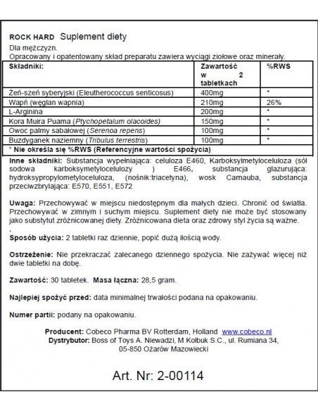 Przyśpiesz erekcję Rock Hard (30 CAPS)  - Dłuższa i mocniejsza erekcja - 2