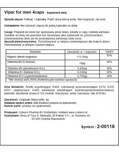 Wzmocnienie erekcji Viper 4 kaps. - Dłuższa i mocniejsza erekcja - 2