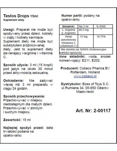 Supl.diety-Testos Drops (15ml) - Do przypisania - 2