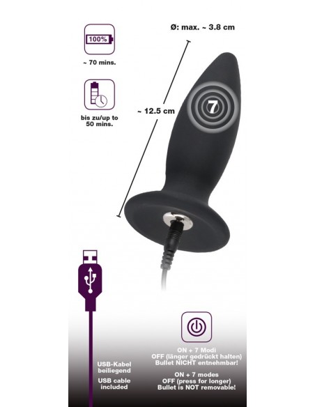 Wibrujący korek analny BV Rechargeable Plug - Kulki i korki analne wibrujące - 5
