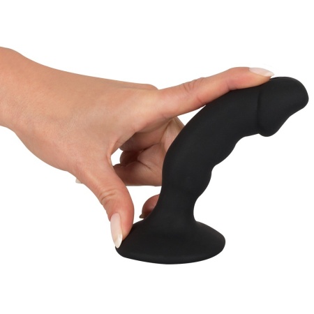 Wibrujący korek analny Black Velvets Rechargeable Plug – zakrzywiony, 7 trybów wibracji, 14 cm, średnica 3,2 cm - 3