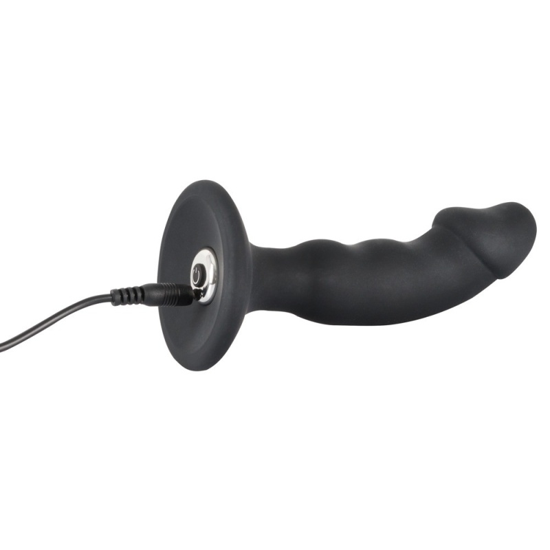 Wibrujący korek analny Black Velvets Rechargeable Plug – zakrzywiony, 7 trybów wibracji, 14 cm, średnica 3,2 cm - 5