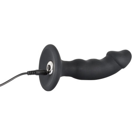 Wibrujący korek analny Black Velvets Rechargeable Plug – zakrzywiony, 7 trybów wibracji, 14 cm, średnica 3,2 cm - 5