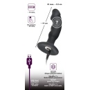 Wibrujący korek analny Black Velvets Rechargeable Plug – zakrzywiony, 7 trybów wibracji, 14 cm, średnica 3,2 cm - 6