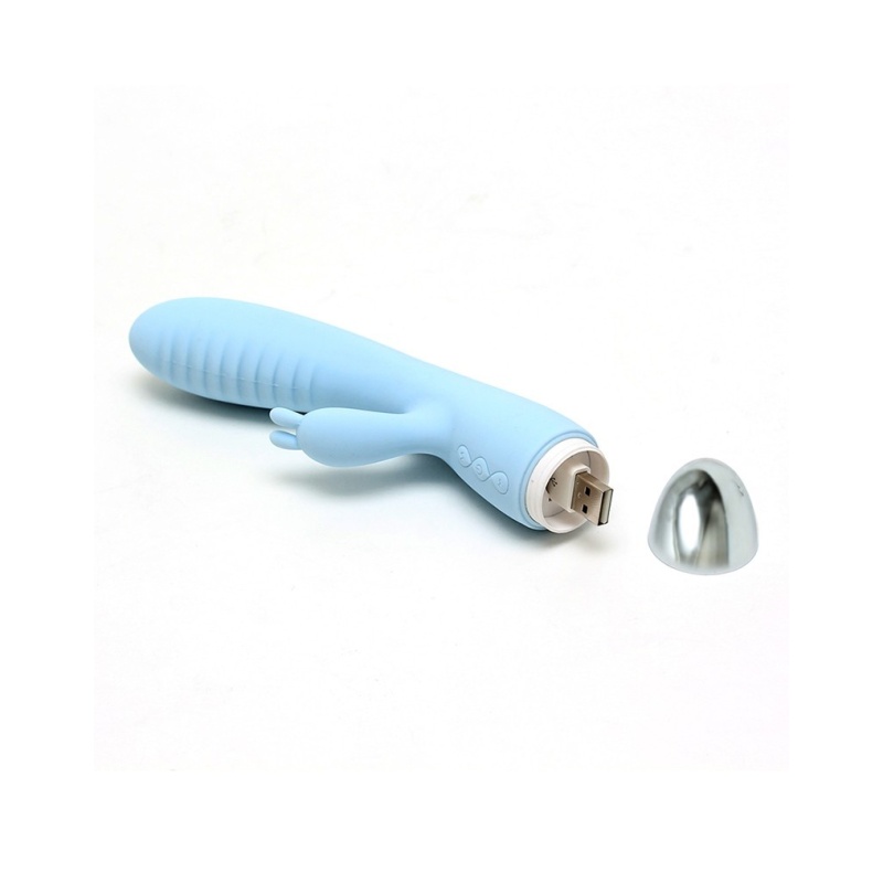 Wibrator Króliczek Faye 2 Turkusowy 19 cm - 4