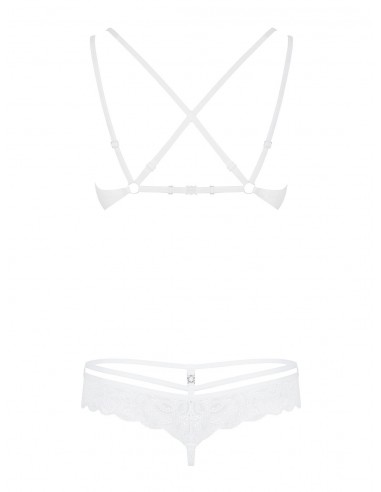 860-Set-2 Komplet Bielizny Erotycznej 2-Częściowy Biały - Komplety bielizny erotycznej - 4