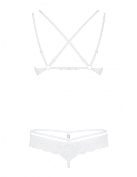 860-Set-2 Komplet Bielizny Erotycznej 2-Częściowy Biały - Komplety bielizny erotycznej - 4