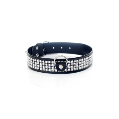Ekskluzywna obroża ze zdobieniami 3 cm Silver - 1