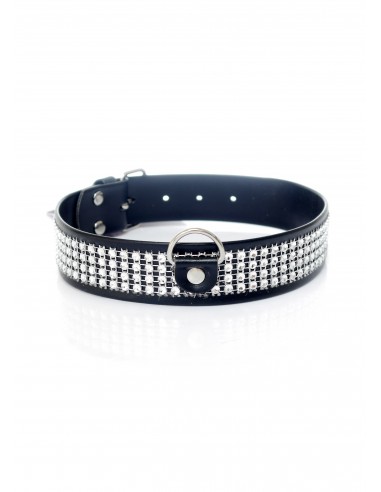 Ekskluzywna obroża ze zdobieniami 3 cm Silver - Chokery, obroże i smycze - 1