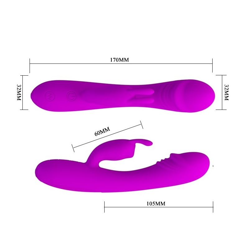 Wibrator Hunter z 30 funkcjami, podwójnym silnikiem i długością 17 cm - 5