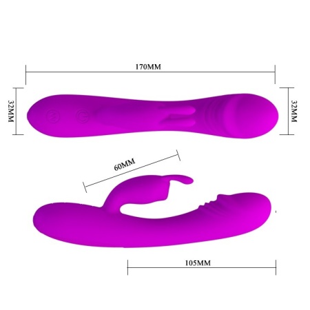 Wibrator Hunter z 30 funkcjami, podwójnym silnikiem i długością 17 cm - 5