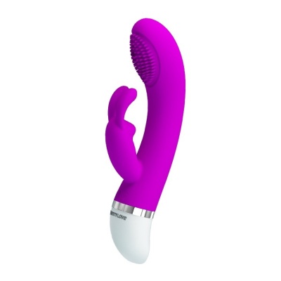 Wibrator króliczy CHRIST z ruchomym wałem i stymulatorem łechtaczki, 18,9 cm - 1