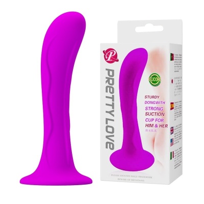 Korek analny Baile – zakrzywiony, z przyssawką, 13,5 cm - 1 2