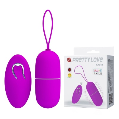 Wibrator Pretty Love Arvin z pilotem i 12 funkcjami – elipsoidalny, 9 cm - 1 2