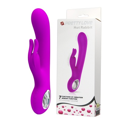 Wibrator pochwowy HOT RABBIT ze stymulatorem łechtaczki - 1 2