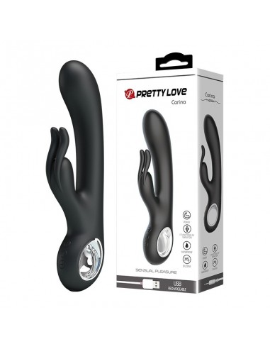 Wibrator króliczek CARINA, BLACK, USB, 7 function - Wibratory Króliczki - 2
