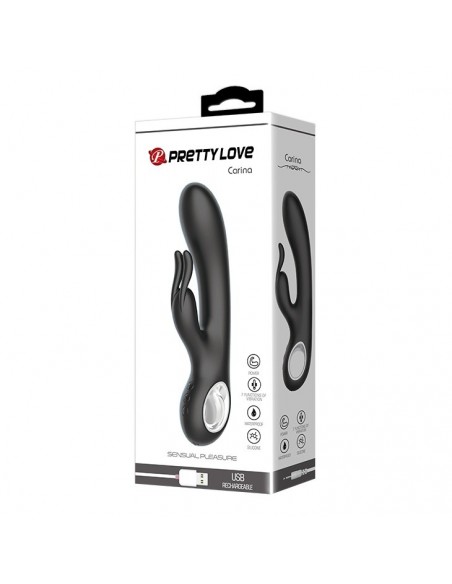 Wibrator króliczek CARINA, BLACK, USB, 7 function - Wibratory Króliczki - 9