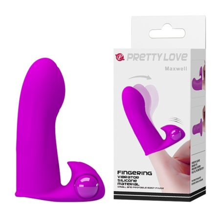 Wibrator palcowy Maxwell Purple z wibracją, 8,2 cm - 1