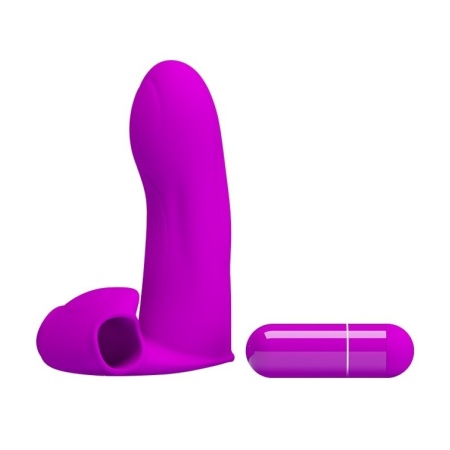 Wibrator palcowy Maxwell Purple z wibracją, 8,2 cm - 3
