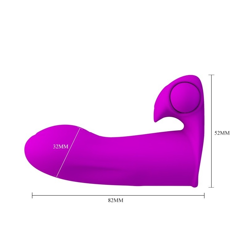 Wibrator palcowy Maxwell Purple z wibracją, 8,2 cm - 7