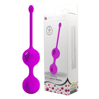 Kulki gejszy Pretty Love Kegel Tighten Up II z silikonowym rękawem, 17,5 cm - 1 2