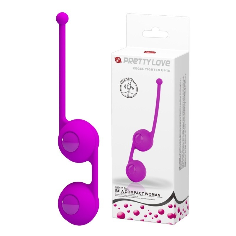 Kulki gejszy Pretty Love Kegel Tighten Up III silikonowe z przesuniętym środkiem ciężkości, 17 cm - 3