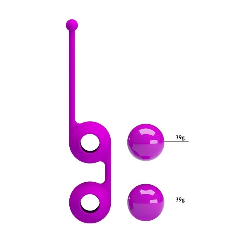 Kulki gejszy Pretty Love Kegel Tighten Up III silikonowe z przesuniętym środkiem ciężkości, 17 cm - 7