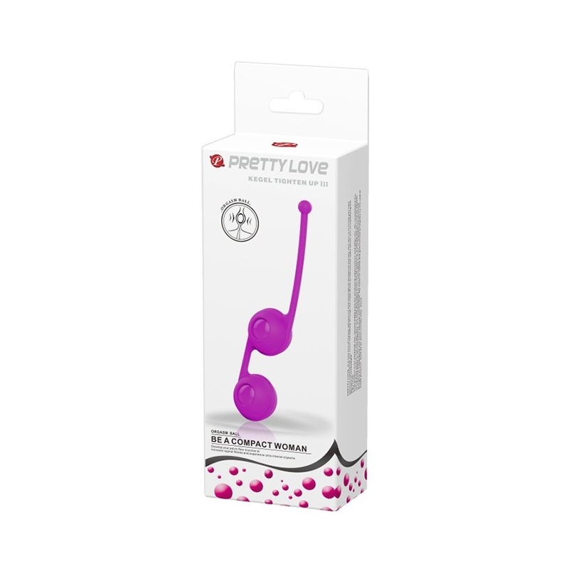 Kulki gejszy Pretty Love Kegel Tighten Up III silikonowe z przesuniętym środkiem ciężkości, 17 cm - 2