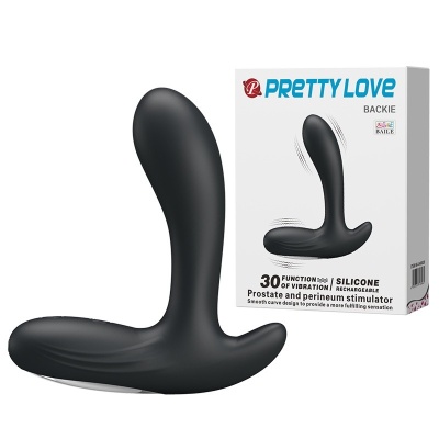 Masażer prostaty Backie o długości 12,5 cm z wibracjami - 1 2
