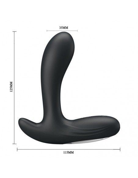 Wibrujący korek analny BACKIE BLACK USB 30 function - Kulki i korki analne wibrujące - 6