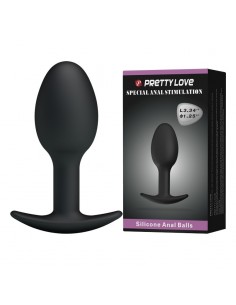 Korek Analny z Drżącą Stalową Kulką w Środku do Specjalnej Stymulacji - Korki analne silikonowe - 1 2