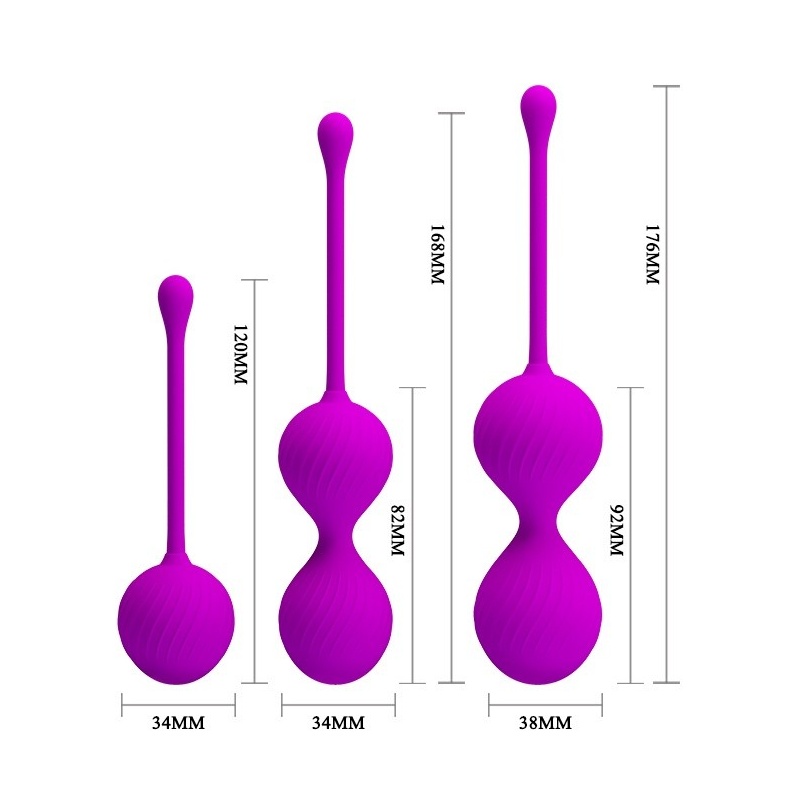 Kulki gejszy Kegel Ball Purple – ruchomy środek ciężkości, średnica 3,4–3,8 cm - 7