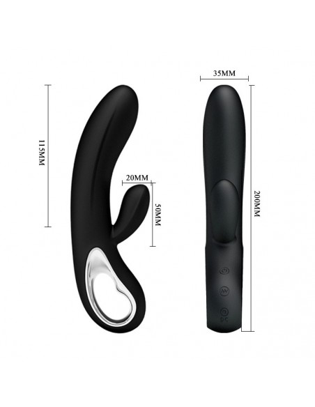 Wibrator królik ELMER 12 Funkcji Black - Wibratory Króliczki - 7