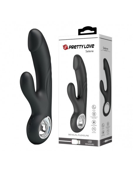 Wibrator króliczek SELENE, USB, BLACK, 7 function - Wibratory Króliczki - 2
