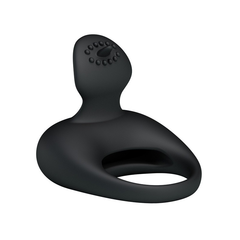 Pierścień erekcyjny Stimulating Tonguo z wibrującym języczkiem - 5,3 cm - 4