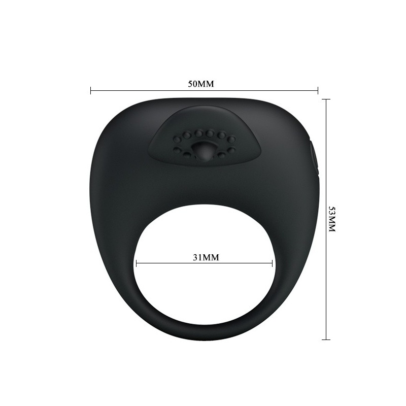 Pierścień erekcyjny Stimulating Tonguo z wibrującym języczkiem - 5,3 cm - 6