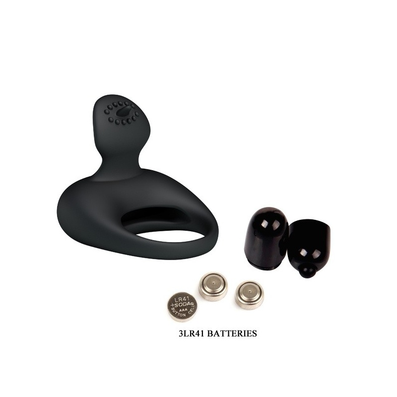 Pierścień erekcyjny Stimulating Tonguo z wibrującym języczkiem - 5,3 cm - 8