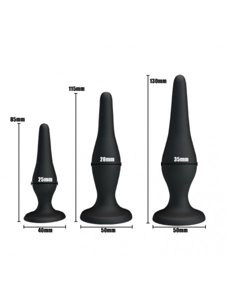 Zestaw Korków Analnych o Różnej Wielkości Idealny Dla Początkujących - Korki analne silikonowe - 8