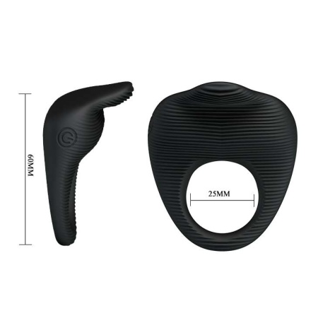 Wibrujący pierścień na penisa Thimble z wypustką łechtaczkową 2,5 cm - 6