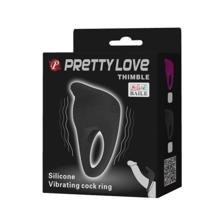 Wibrujący pierścień na penisa Thimble z wypustką łechtaczkową 2,5 cm - 9