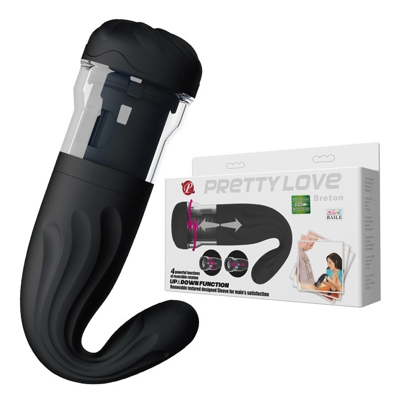 Automatyczny masturbator Breton USB z rotacją i ruchem góra-dół, 27,3 cm - 2