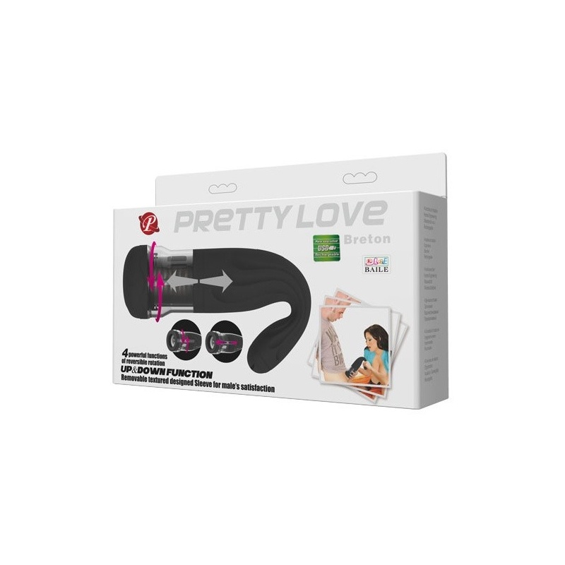 Automatyczny masturbator Breton USB z rotacją i ruchem góra-dół, 27,3 cm - 11