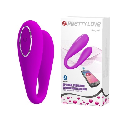 Wibrator Pretty Love August dwułukowy z podwójnym silnikiem (9,6 cm) - 1 2