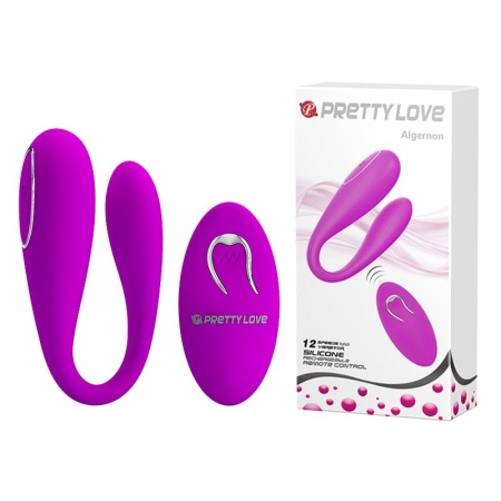 Wibrator dla par Algernon – dwusilnikowy, z pilotem, 9,6 cm - 1