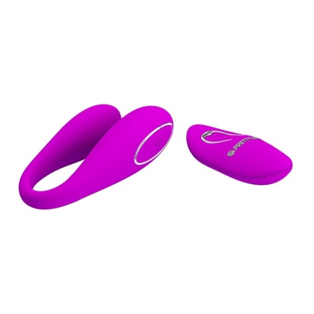 Wibrator dla par Algernon – dwusilnikowy, z pilotem, 9,6 cm - 4