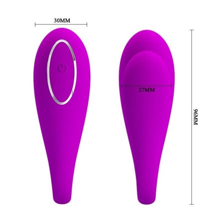 Wibrator dla par Algernon – dwusilnikowy, z pilotem, 9,6 cm - 5