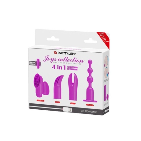 Toys Collection 4 in 1 - wibrator z 4 wymiennymi nakładkami - 13